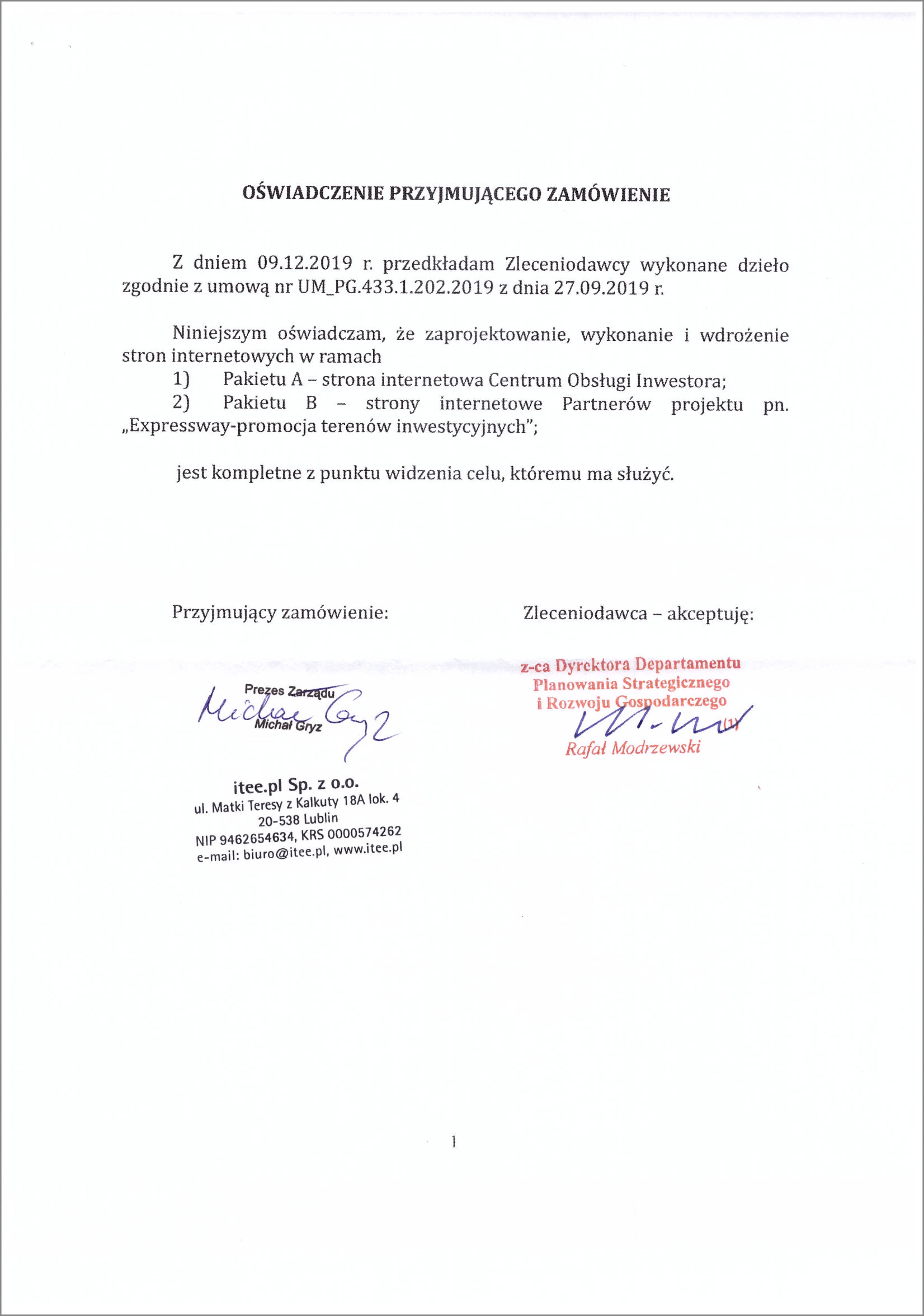 Kujawsko pomorskie oświadczenie